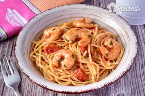 Receta de espaguetis con camarones