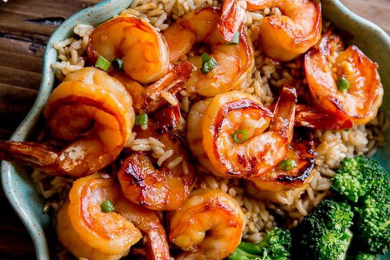 Camarones al ajillo con miel