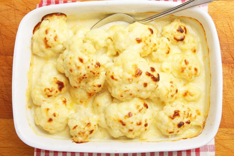Coliflor con bechamel al horno