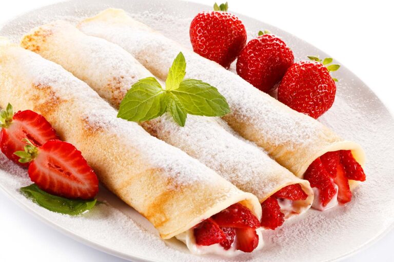 Crepes de fresa y queso