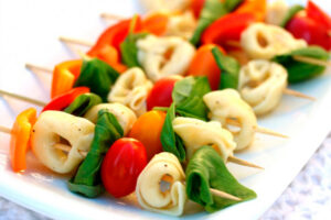 Pasta en brochetas