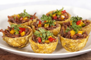 Tostones rellenos de jamón