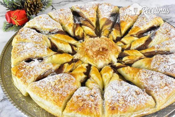 Estrella de hojaldre con chocolate
