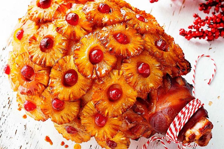 Receta de pierna de cerdo al horno con piña