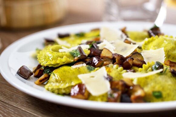 Raviolis con berenjena