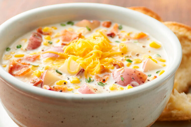 Sopa de maíz con beicon