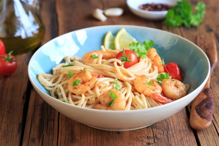 Receta de espaguetis con gambas