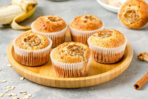 Receta fácil de muffins de plátano