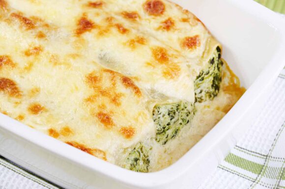Canelones de espinacas