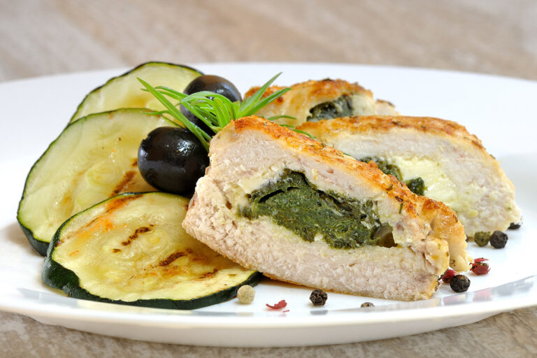 Receta de pechugas de pollo rellenas con acelgas