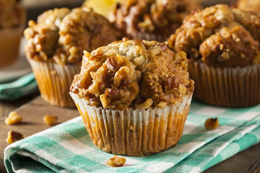 Receta de magdalenas de manzana y nueces