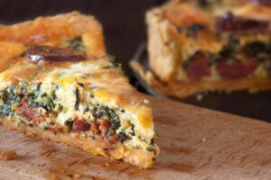 Quiche de jamón y espinacas