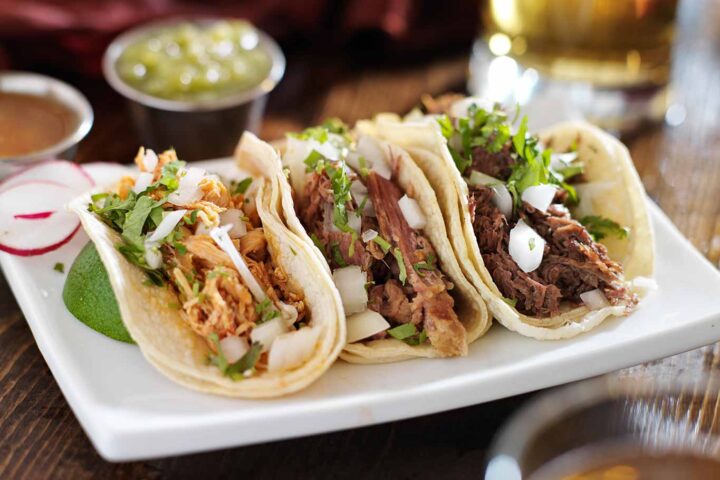 Tacos de barbacoa mexicanos