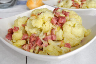 Receta de coliflor salteada con ajitos y jamón