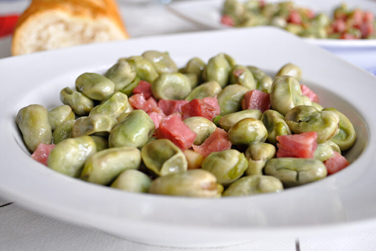 Receta de habas salteadas con jamón