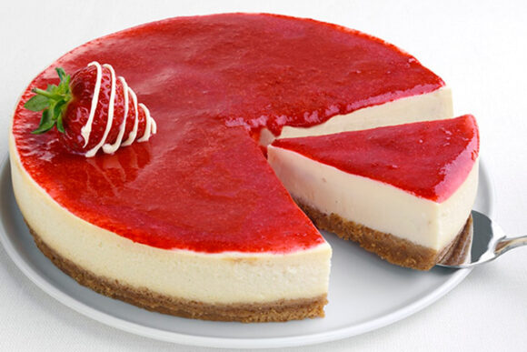 Tarta de queso con fresa y lima