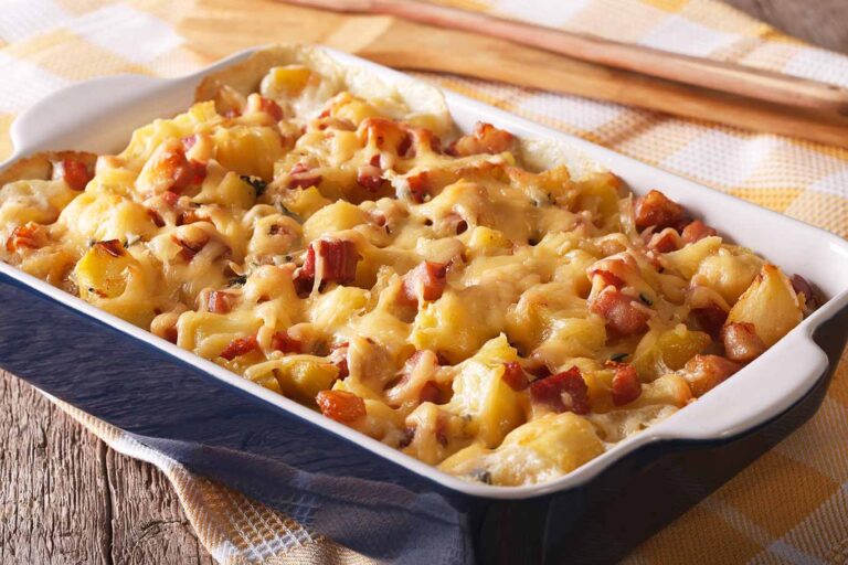 Receta de papas con queso y beicon