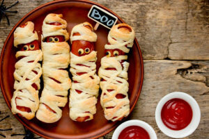 Receta de salchichas momia para Halloween