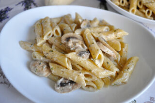 Receta de macarrones con champiñones