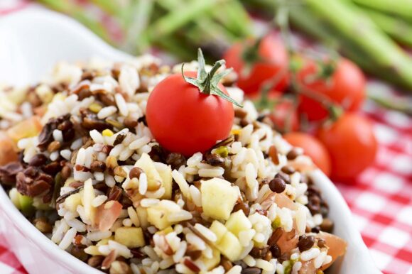 Ensalada de lentejas con arroz