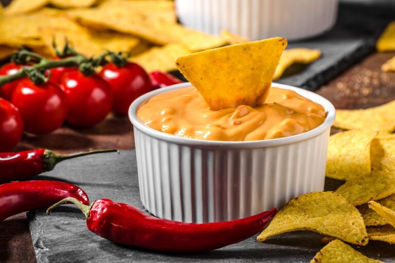 Receta fácil de nachos con salsa de queso