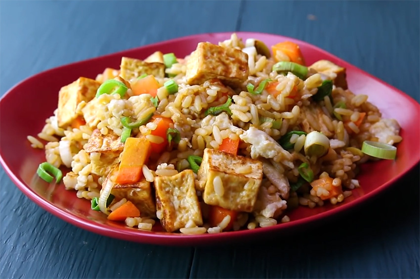 Receta de arroz con tofu