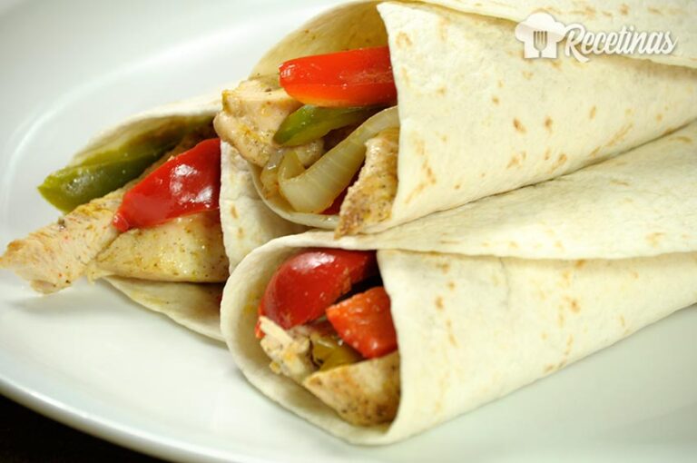 Receta de fajitas de pollo con pimientos