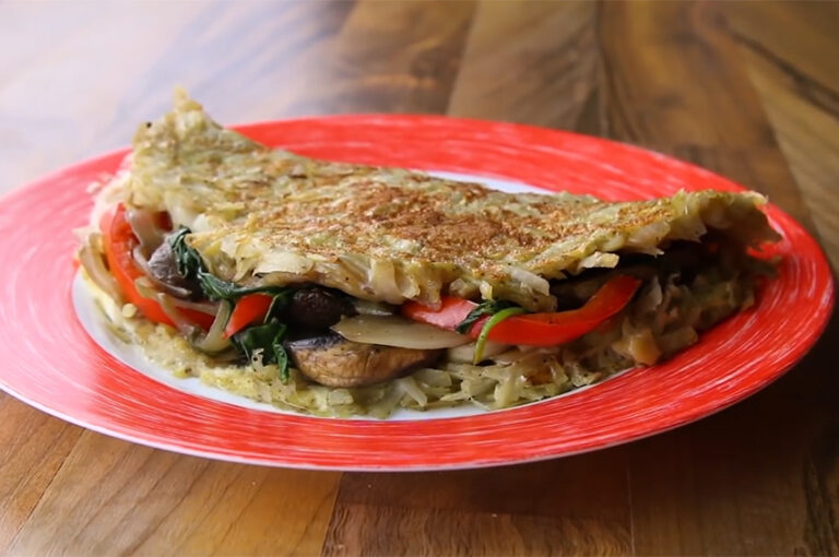 Receta de tortilla rellena de espinacas y setas