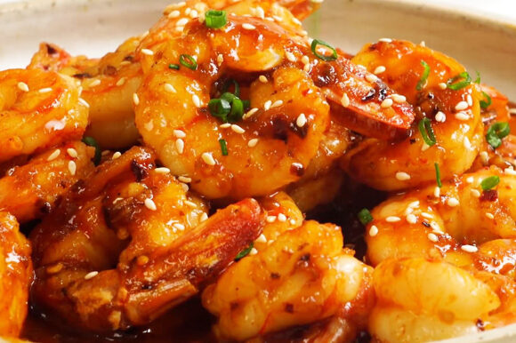 Camarones en salsa de soja