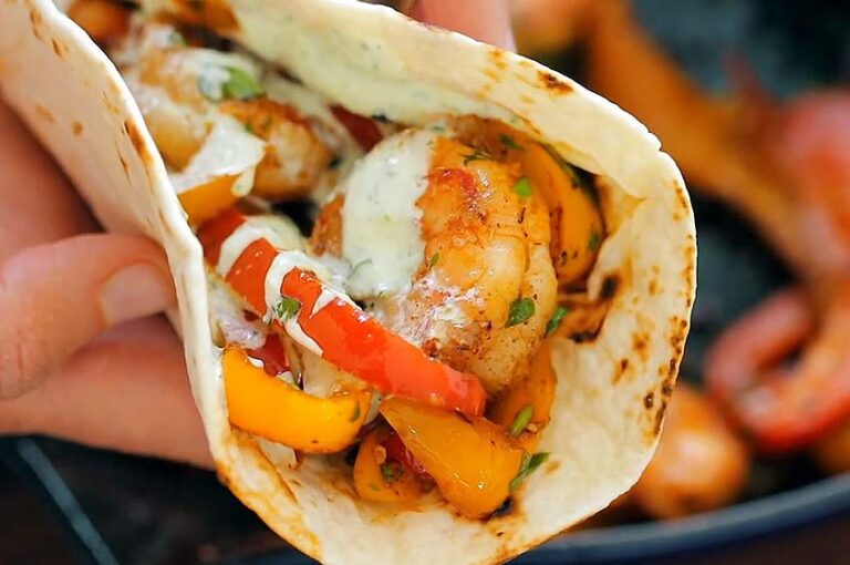 Receta de fajitas de camarones