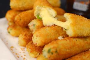 Receta de palitos de papa rellenos de queso