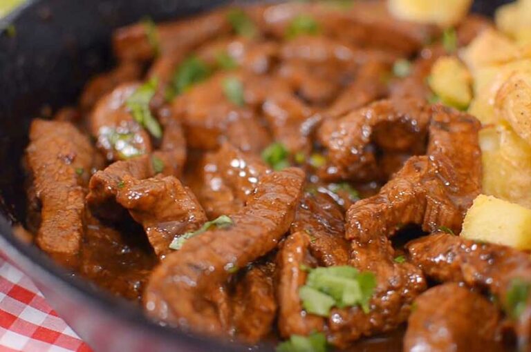 Receta de tiras de carne de ternera con adobo picante