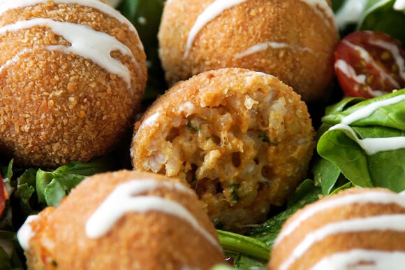 Croquetas de arroz y queso