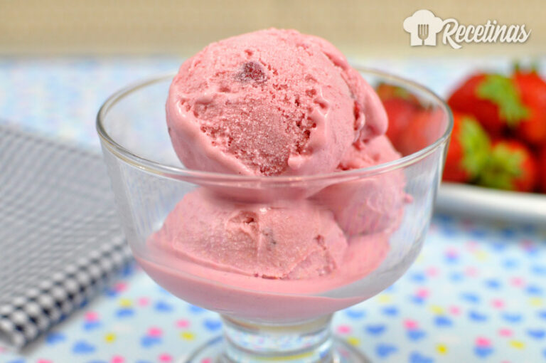 Receta de helado de fresa