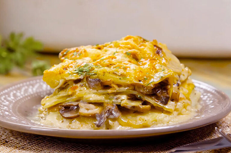 Receta de pastel de patata y champiñones