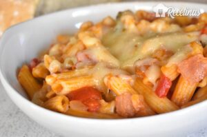 Receta de macarrones con pimientos