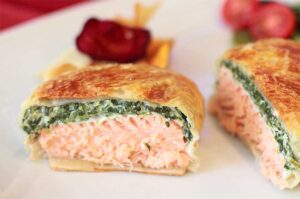Receta de hojaldre relleno de salmón y espinacas