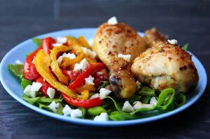 Receta de muslos de pollo con pimientos