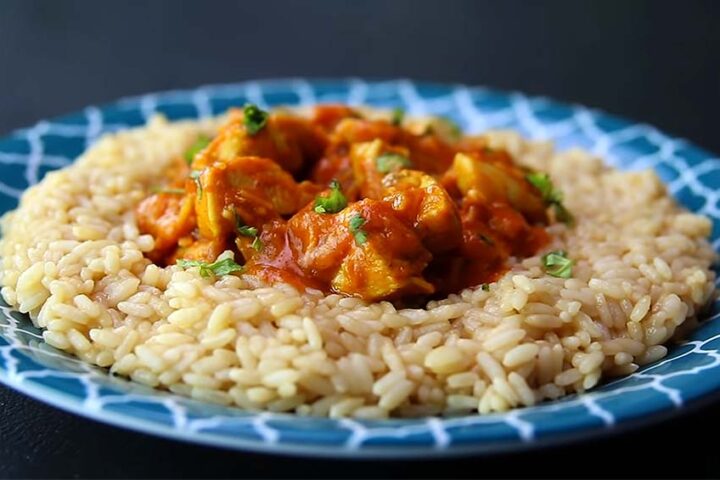 Receta de pollo al curry con arroz