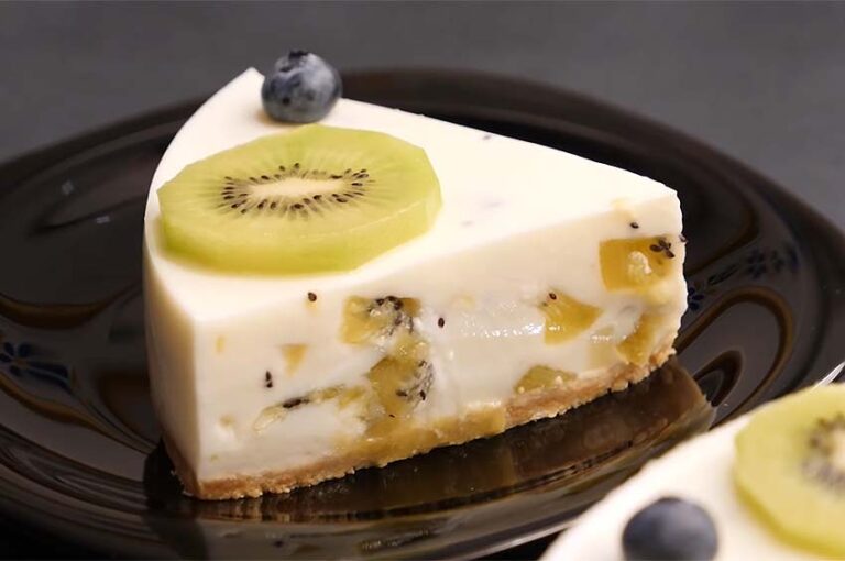Receta de tarta de yogur y kiwi sin horno