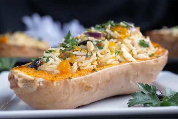 Calabazas rellenas de arroz
