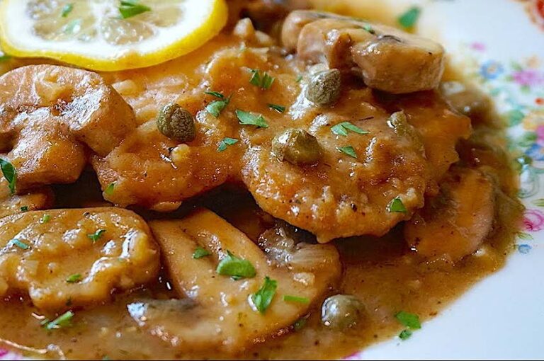 Receta de pollo al limón con champiñones