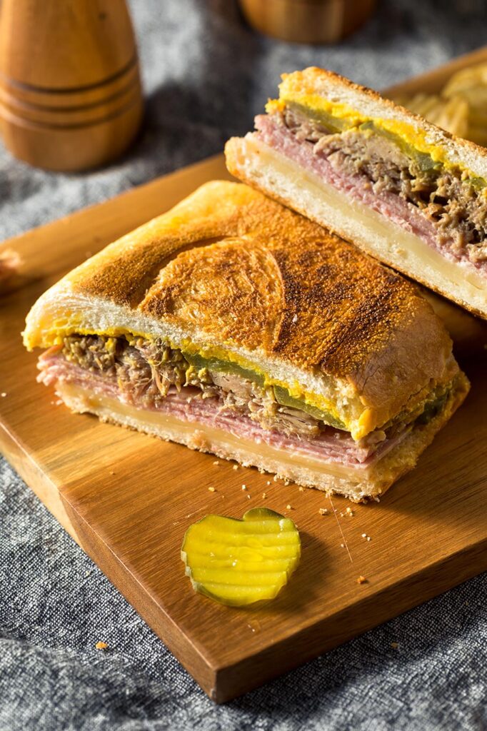 Vista del sándwich cubano