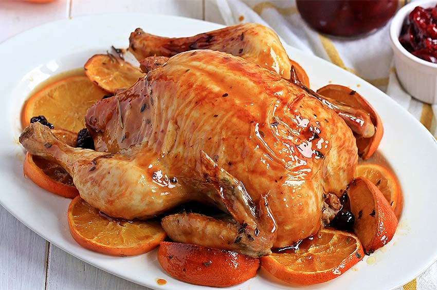 Receta de pollo entero a la naranja asado en el horno