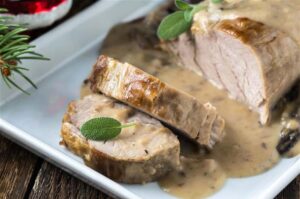 Receta de lomo de cerdo con salsa de nueces
