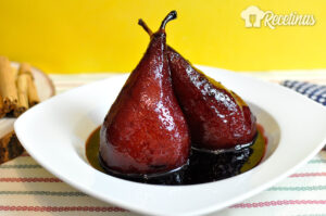 Receta de peras al vino tinto
