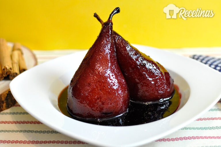 Receta de peras al vino tinto