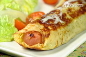 Crepes de salchichas y queso