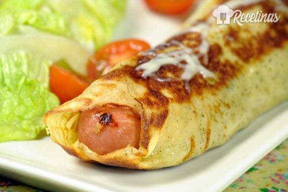 Crepes de salchichas y queso