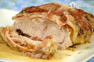 Receta de lomo de cerdo con tocino